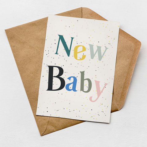 Nieuwe Baby Speckle-kaart | Wenskaarten