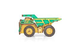 Eco Wood Art (EWA) 3D-Puzzle aus mechanischem Holz, Bergbau-Muldenkipper Belaz-7513E, 4219, Farbe Gelb und Grün, 17 x 10 x 9 cm