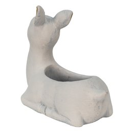 Bloempot Hert 23x11x21 cm Beige Steen Bloempot Binnen