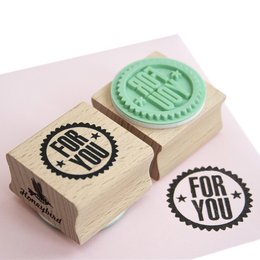 Ronde stempel - "FOR YOU" tekst - Mintgroen
