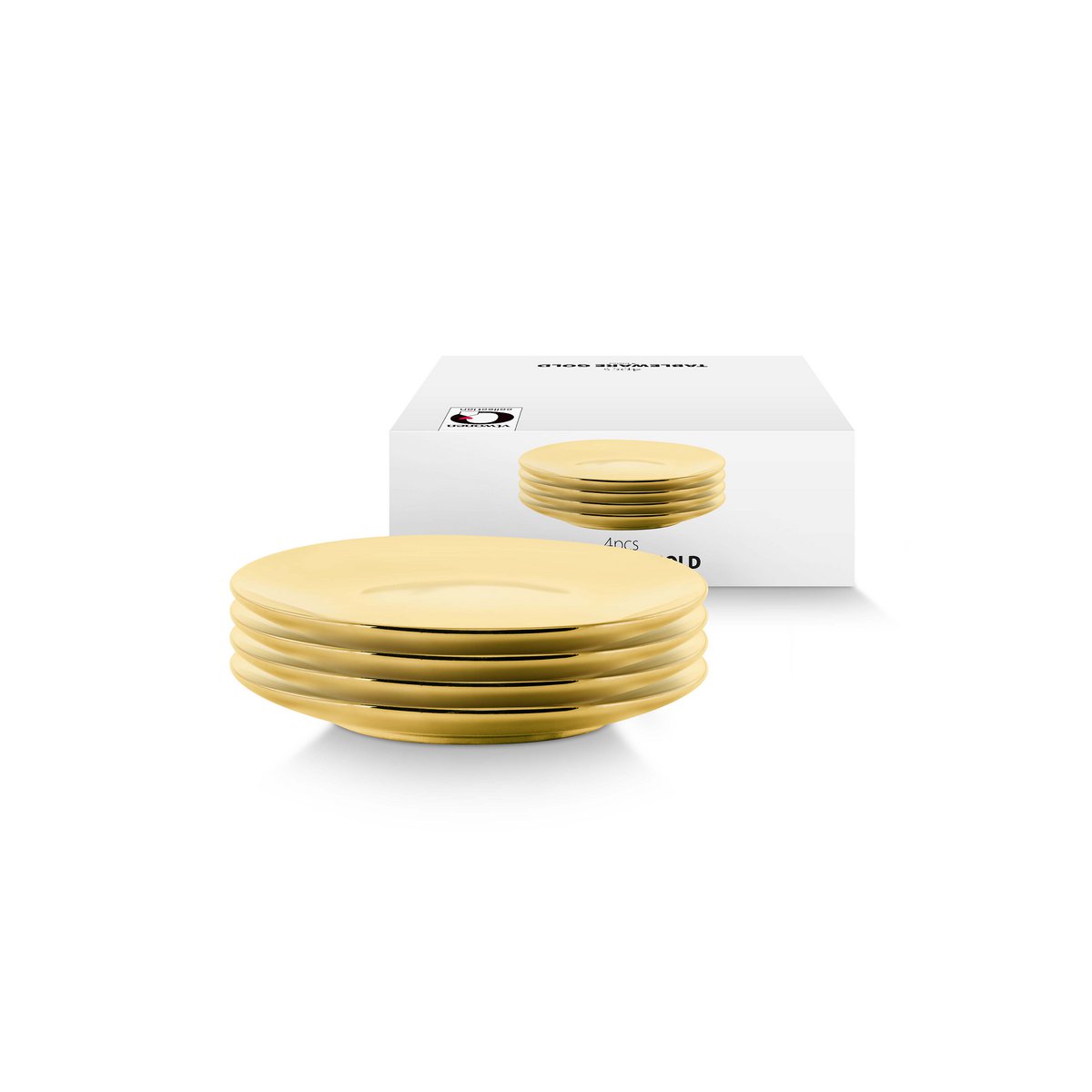 Set/4 Plates Gold 12cm