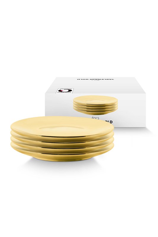 Set/4 Plates Gold 12cm
