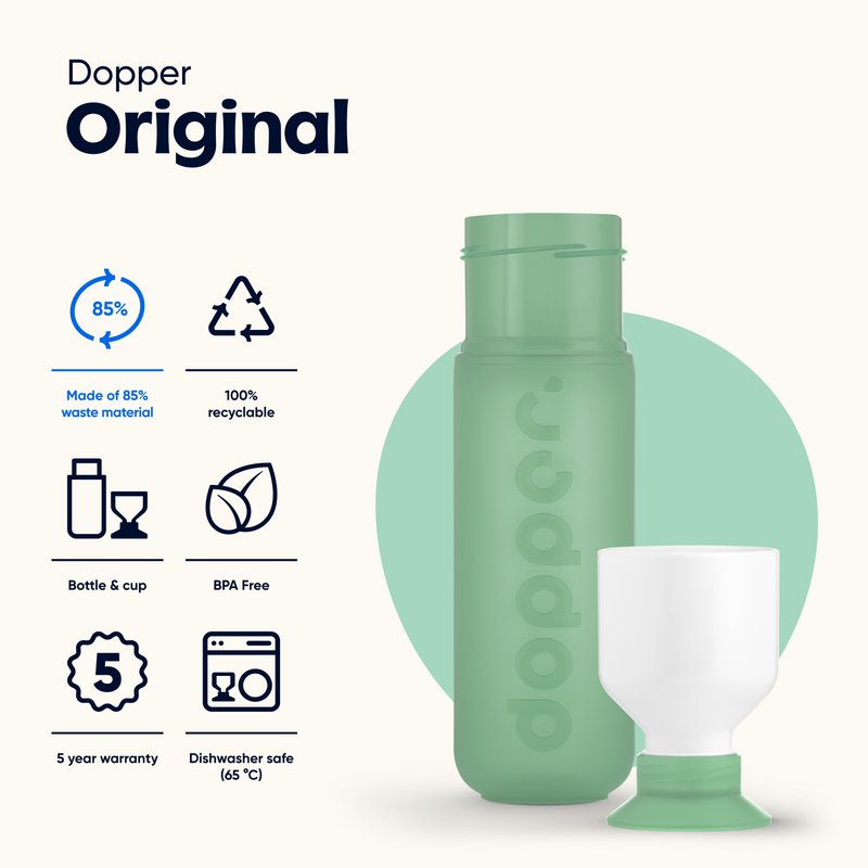 Dopper Original Genanvendelig Vandflaske Moody Mint 450ml