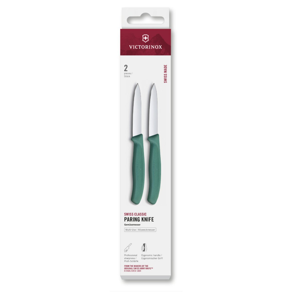 Victorinox Couteau d'office 2pcs vert pointu 8cm