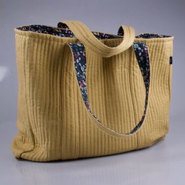 Tote Bag (L) - kaki van biologisch katoen