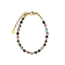Gemstone bracelet | Agate with stainless steel beads | stainless steel silver/gold
