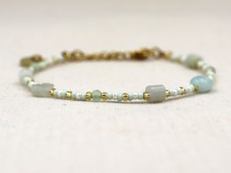 ketting Tiga amazoniet, zilver of goud roestvrijstaal