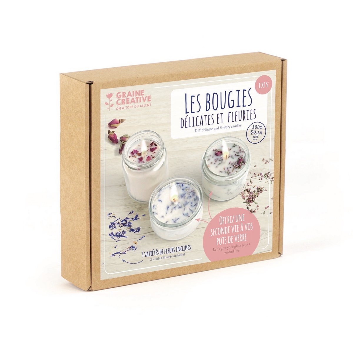 SET VELAS CON FLORES SECAS