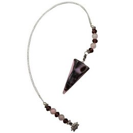 Agate Pendulum with Crystals and Lotus Flower