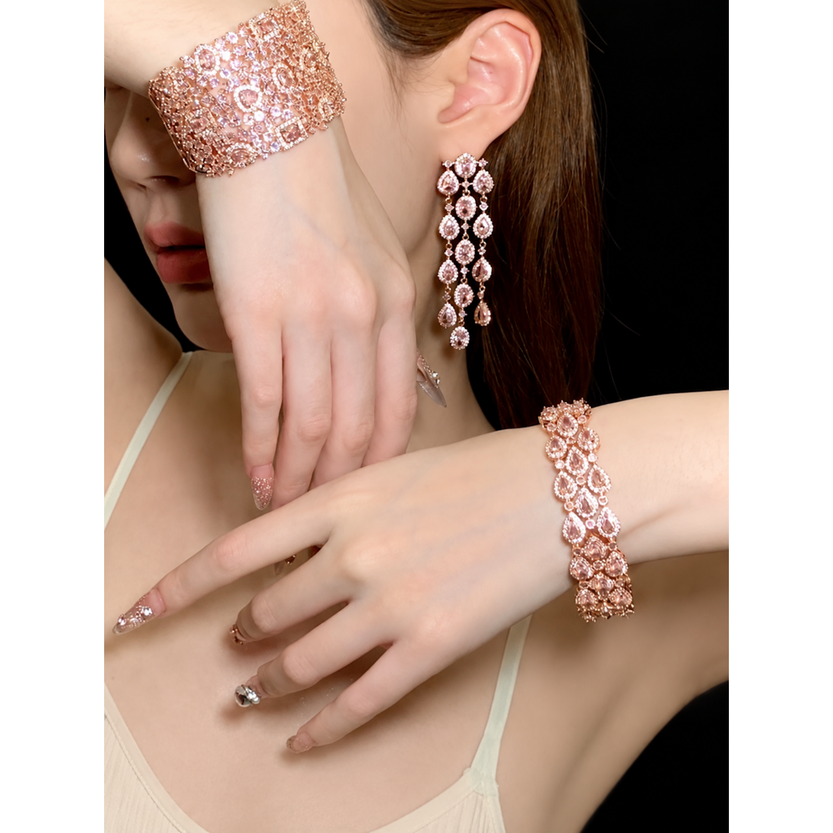 Errötendes Diamant-Couture-Schmuckset