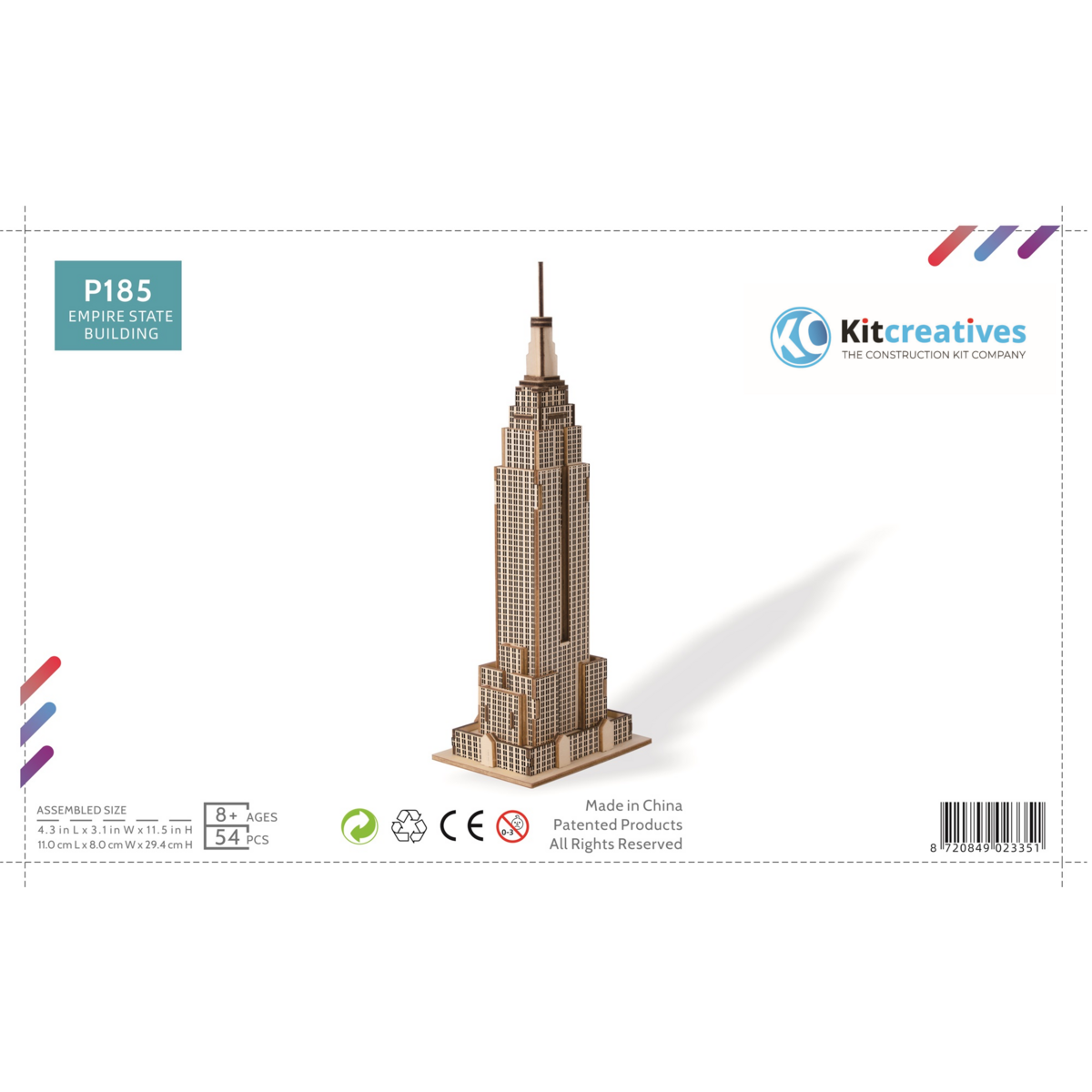 Kit de construcción Puzzle 3D Empire State Building - madera
