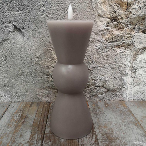 Candl LED zandloper taupe+timer 8H20cm (79008)