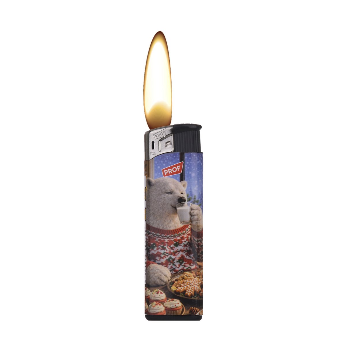 PROF Fix Flame Electronic Lighter Polar Bear Pattern