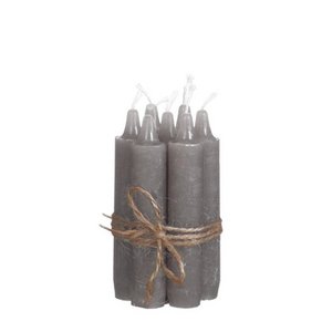 taper candle h.11 cm set 7 grey