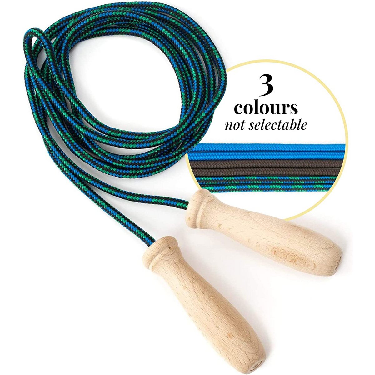 Skipping Rope with Wooden Handle Cotton Rope 230 cm