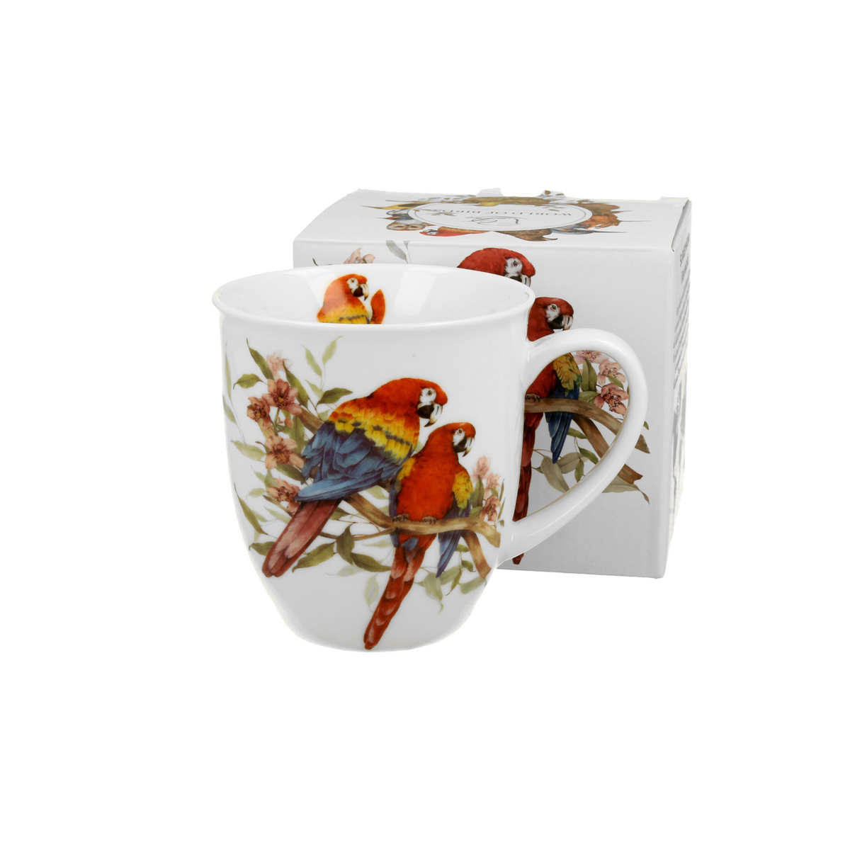 DUO WORLD OF BIRDS Mug, 400ml, SCARLET MACAWS, giftbox