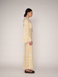 Blush blomsterprint lang kjole