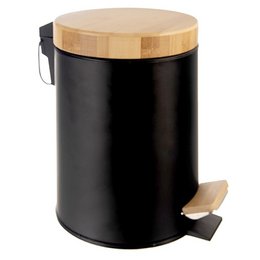Bin metal con pedale nero nero 3 l