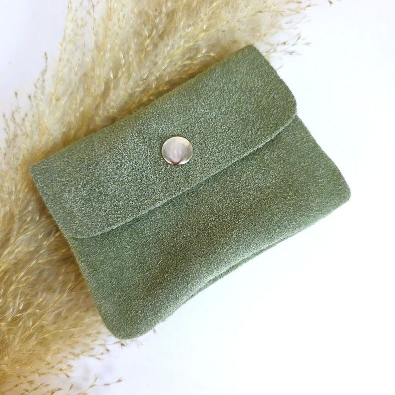 Mini portemonnee suède olive