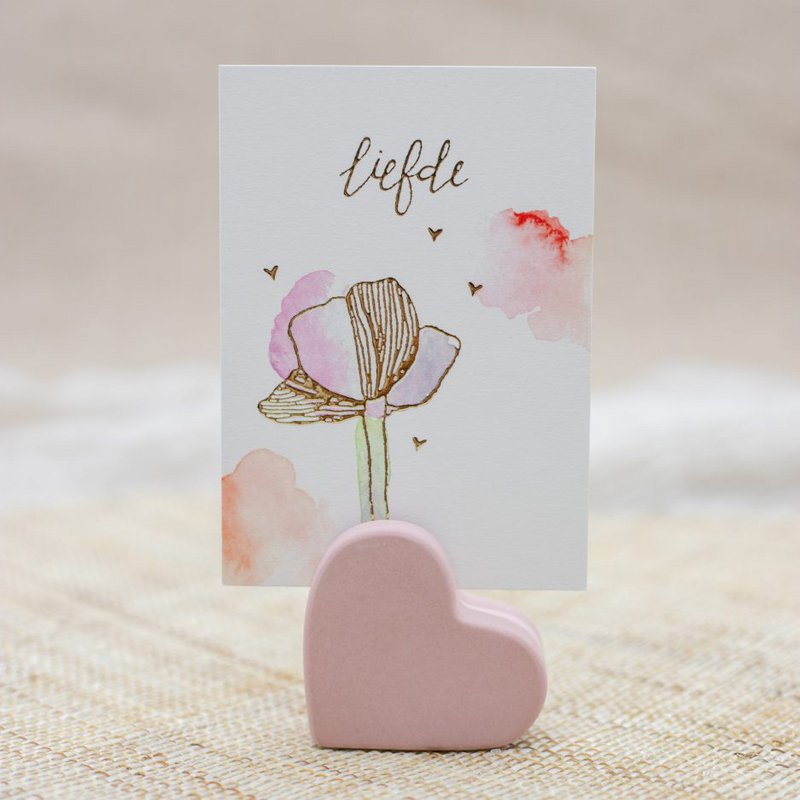 Card holder Heart Photo holder Menu card holder