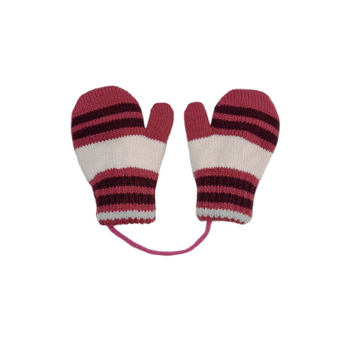 Gants avec ficelle – 30% laine ALA – ROSE