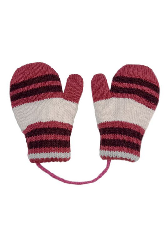 Gants avec ficelle – 30% laine ALA – ROSE