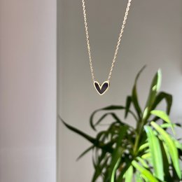 Dark Essence - Zwart Hart Ketting Goud - Waterdicht