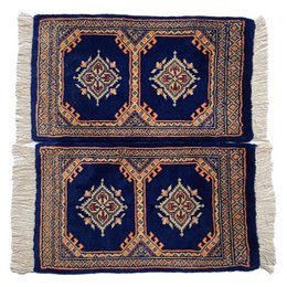 Tapis en laine bleu du golfe noué à la main Bokhara