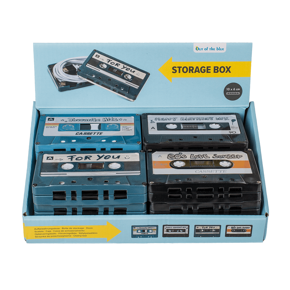 Metal storage box, Music cassette,