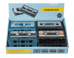Metal storage box, Music cassette,