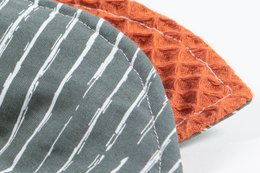 Teether Stripes Gray Waffle Fabric