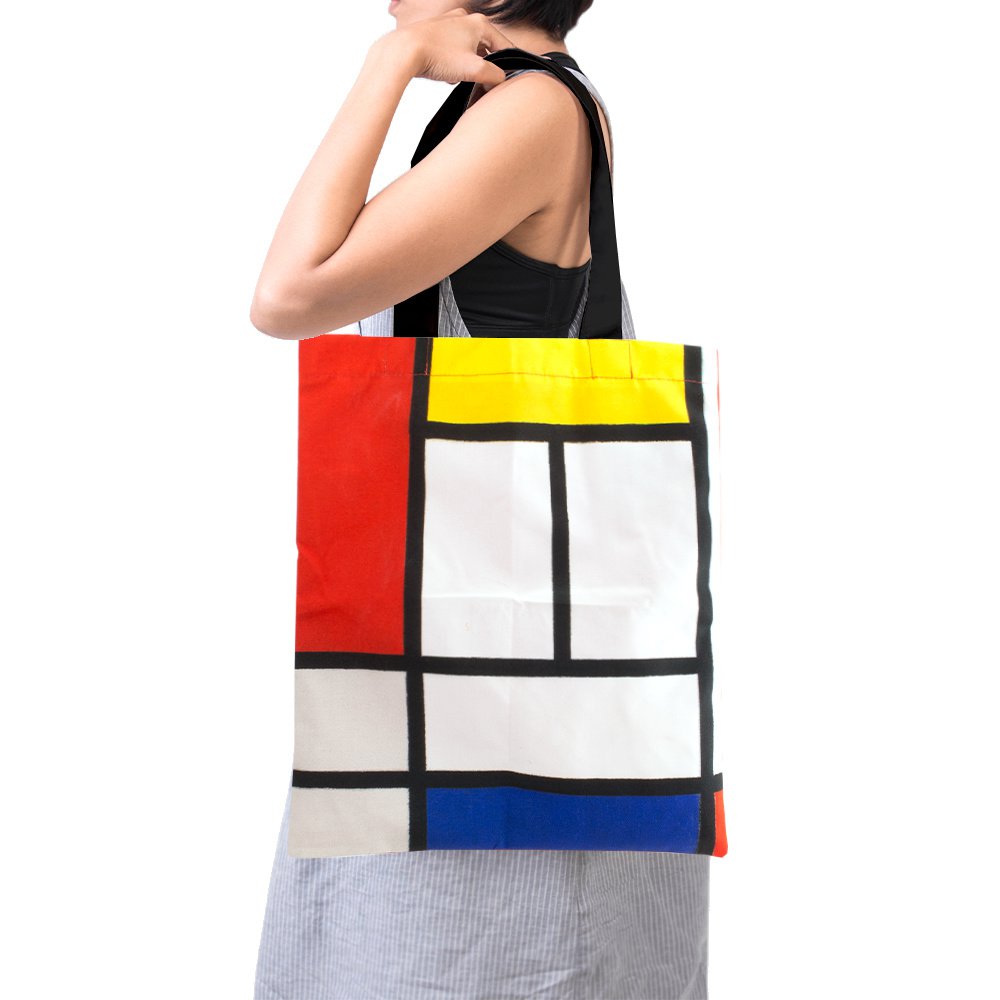 Sac fourre-tout en coton Luxe, Mondriaan, Composition