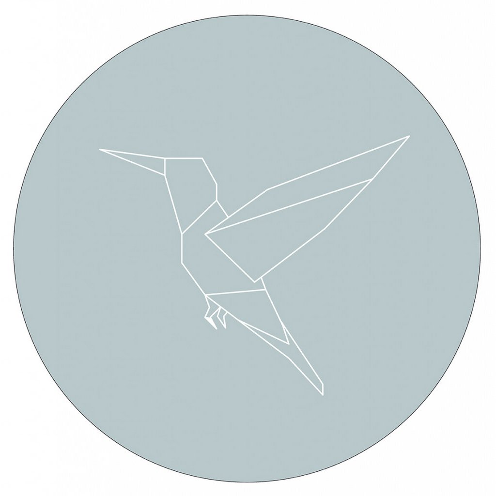 Wall circle hummingbird sea blue