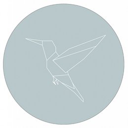 Wall circle hummingbird sea blue