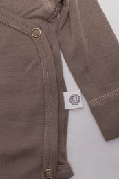 Woolen Wrap romper long sleeves – Merino wool – Walnut