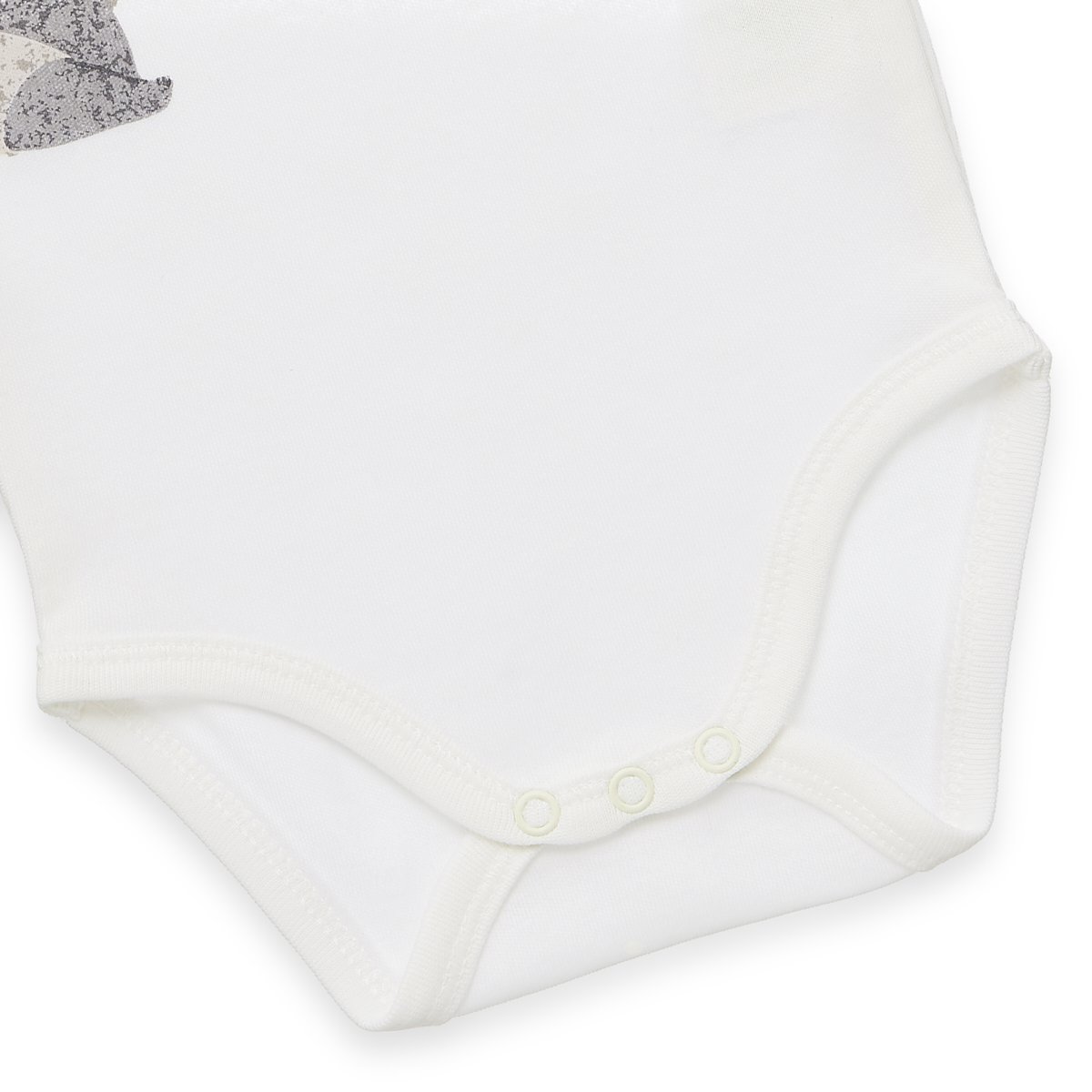 Baby Body Kurzarm - Panda Print, Interlock - OffWhite