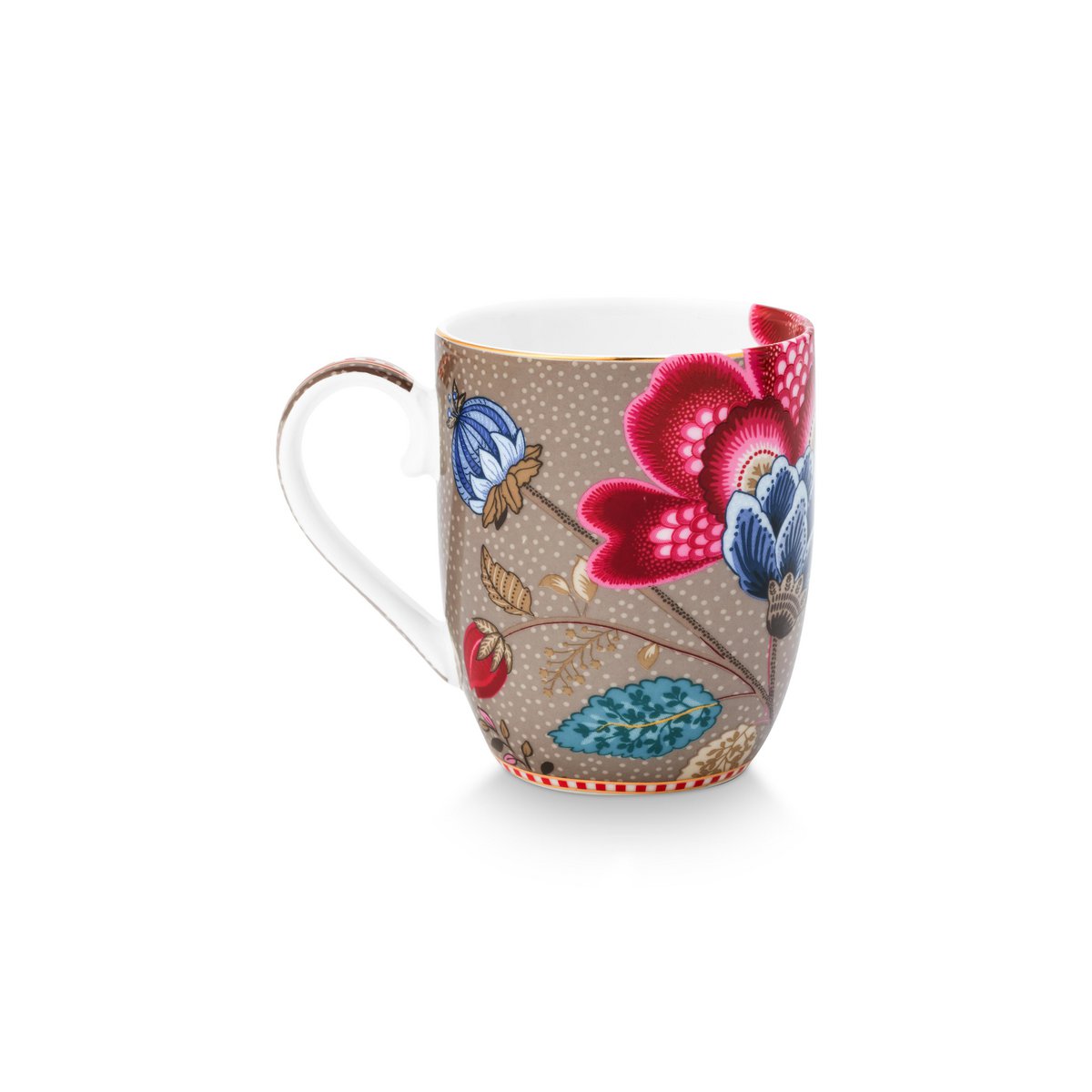 Set/2 Mugs Small Blooming Tales Fantasy Khaki