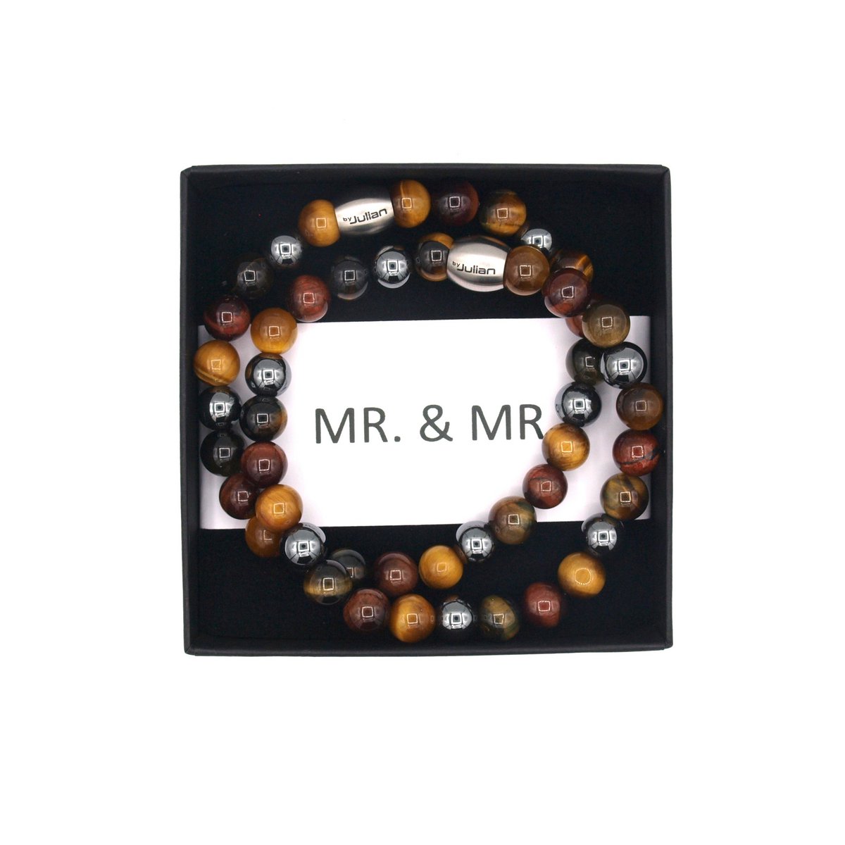 MR. & MR. bracelet set brown