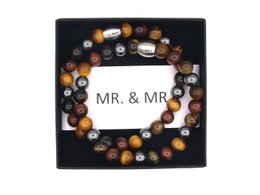 MR. & MR. bracelet set brown