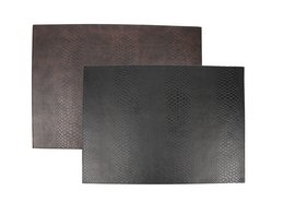 Set de 6 manteles individuales rectangulares reptil marrón oscuro negro