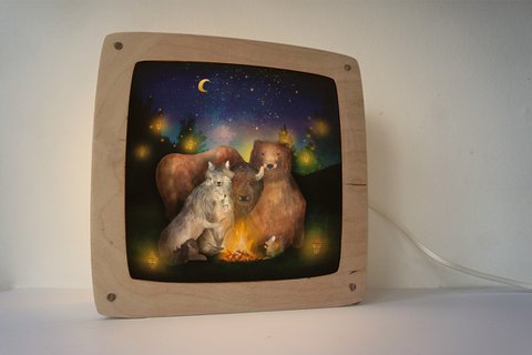 Magic picture Camping with forest animals