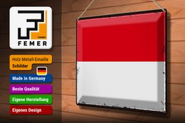 Tin Sign Flag Indonesia 40x30cm Retro Flag Indonesia