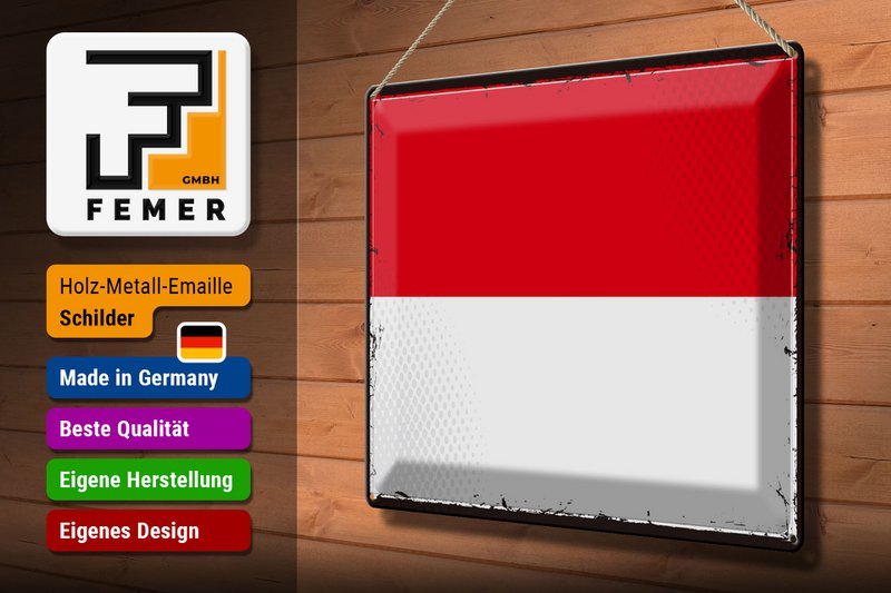 Tin Sign Flag Indonesia 40x30cm Retro Flag Indonesia
