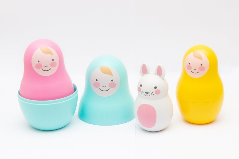 Rainbow Nesting Babyer med Chiming Bo Bunny