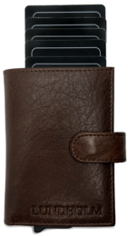 Tarjetero extensible Lundholm para hombre - con compartimento para monedas, billetes - tarjetero de piel tarjetero extensible para hombre