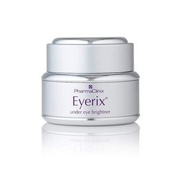 A white jar labeled "Eyerix" containing a cream-based skincare product.
