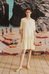Lea dress in light yellow for women