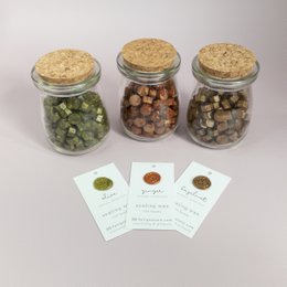 Herbstkollektion, Siegelwachsperlen im Glasbehälter x3 Pack | Briefumschlag | Hobbys | Schreibwaren