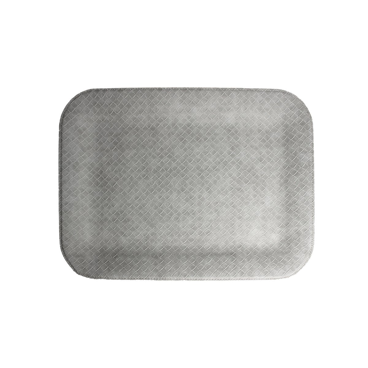 Tablette plate grande bac à motifs gris en cuir synthétique gris en diagonale