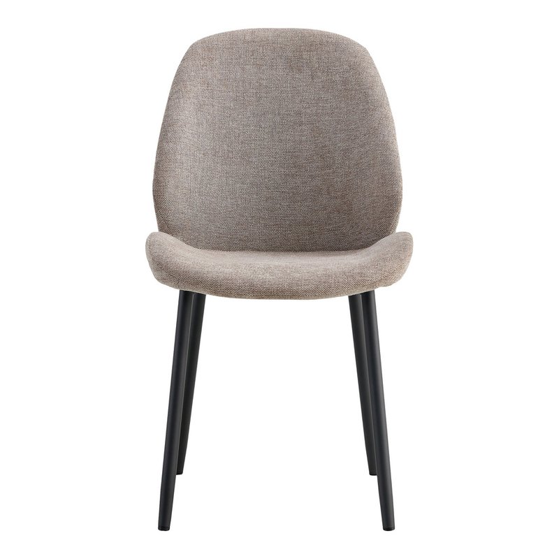 Monte Carlo Dining Chair - Stone, Black Legs - Set of 2